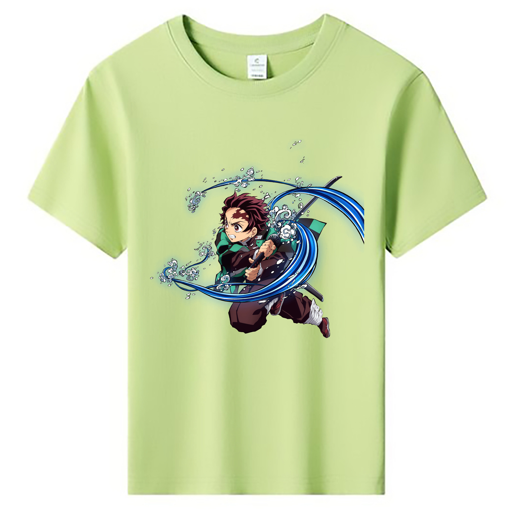 （画像用） 鬼滅の刃 竈門 炭治郎／かまど たんじろう Kamado Tanjirou 綿100％キッズTシャツ（フロントプリント）